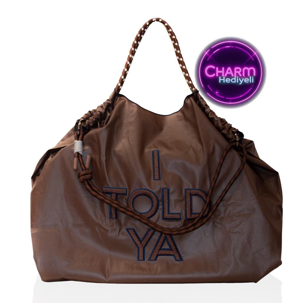 Büyük Boy Günlük veya Plaj Hafif Kadın Çanta 21-K Barcelona 06 Kahve