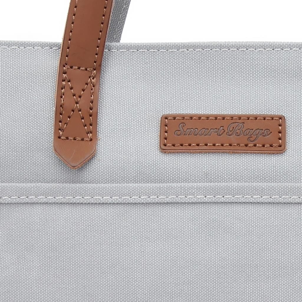 Kanvas Kumaş Kadın Çantası Elden Tutmalı Smart Bags 1328 A.Gri