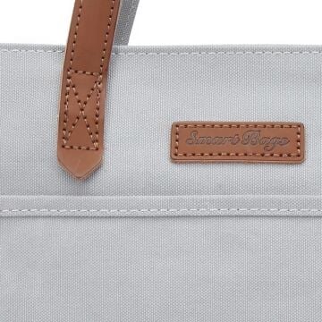 Kanvas Kumaş Kadın Çantası Elden Tutmalı Smart Bags 1328 A.Gri