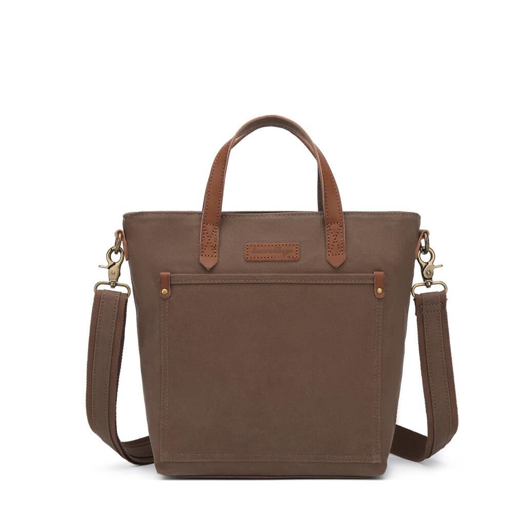 Kanvas Kumaş Kadın Çantası Elden Tutmalı Smart Bags 1328 A.Kahve