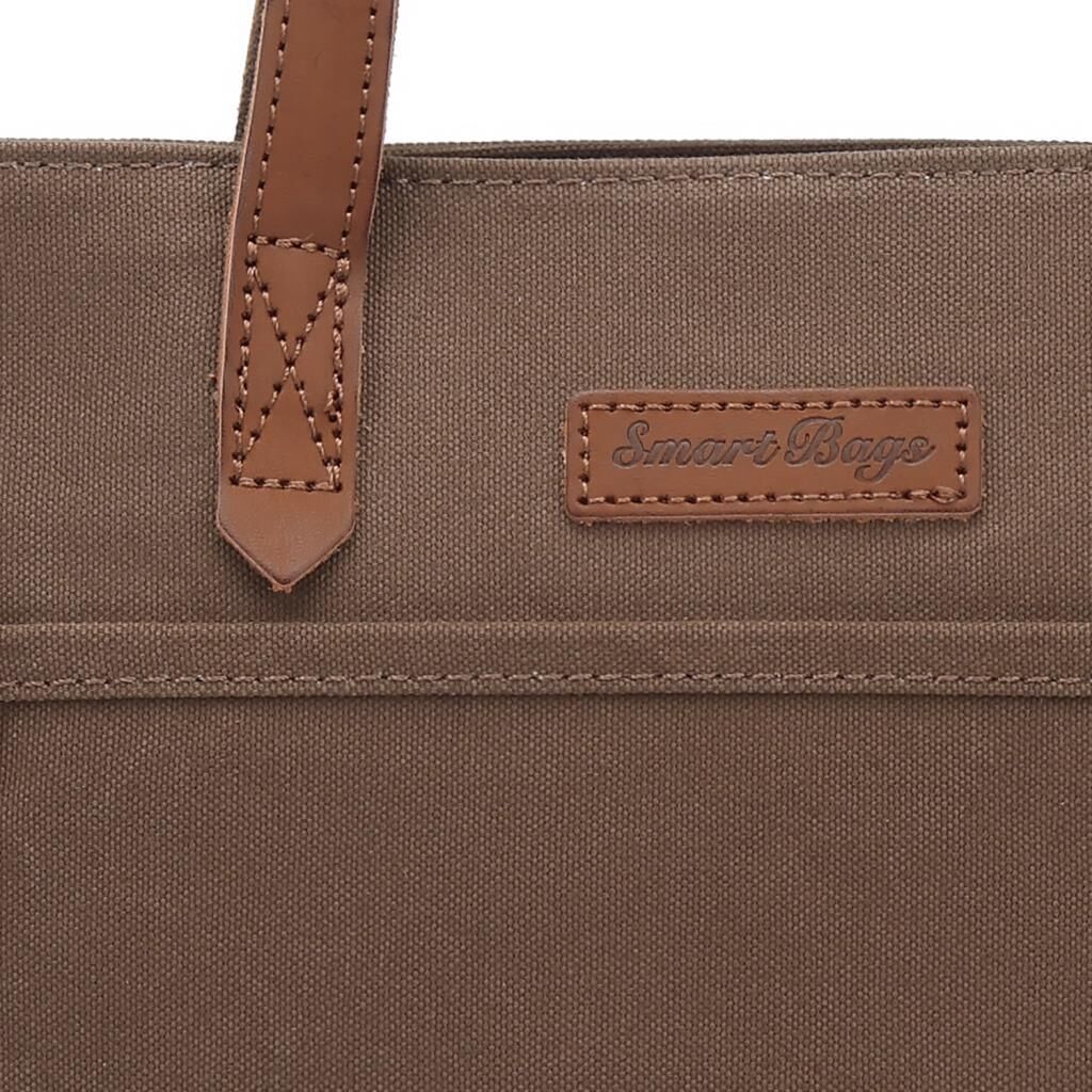 Kanvas Kumaş Kadın Çantası Elden Tutmalı Smart Bags 1328 A.Kahve