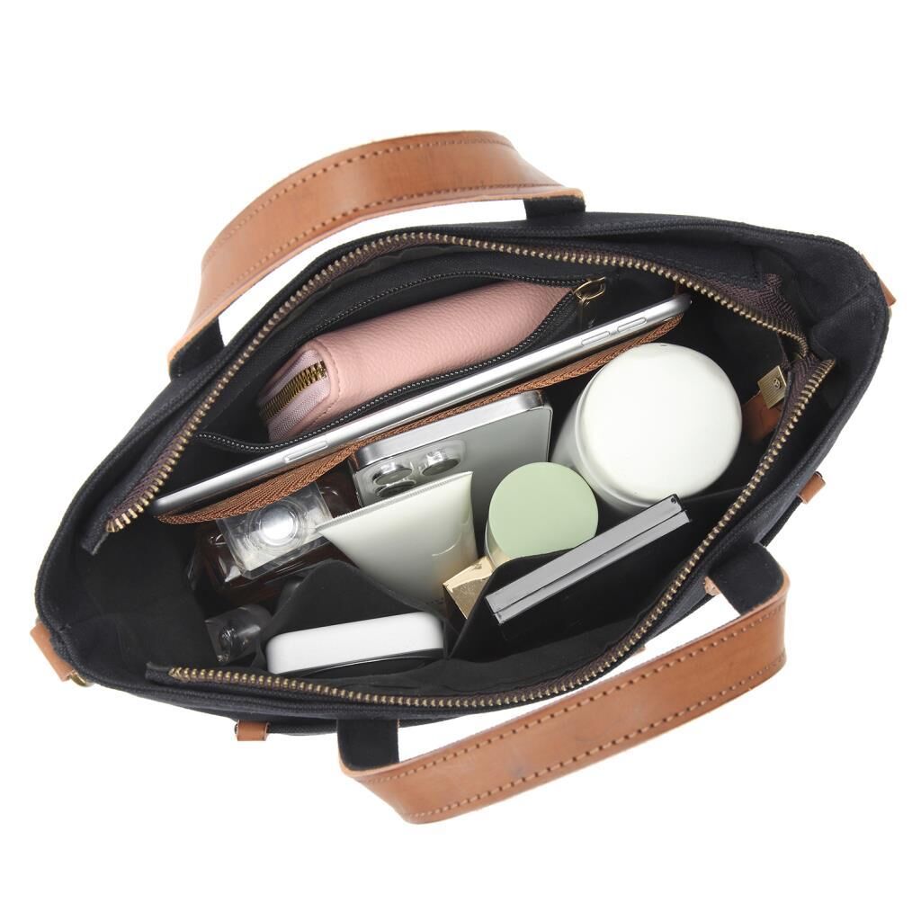 Kanvas Kumaş Kadın Çantası Elden Tutmalı Smart Bags 1328 A.Kahve