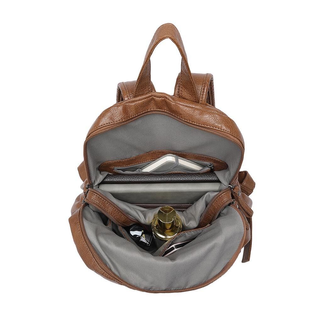 Yıkama Deri Sırt Askılı Kadın Çantası 21-K Barcelona 1902