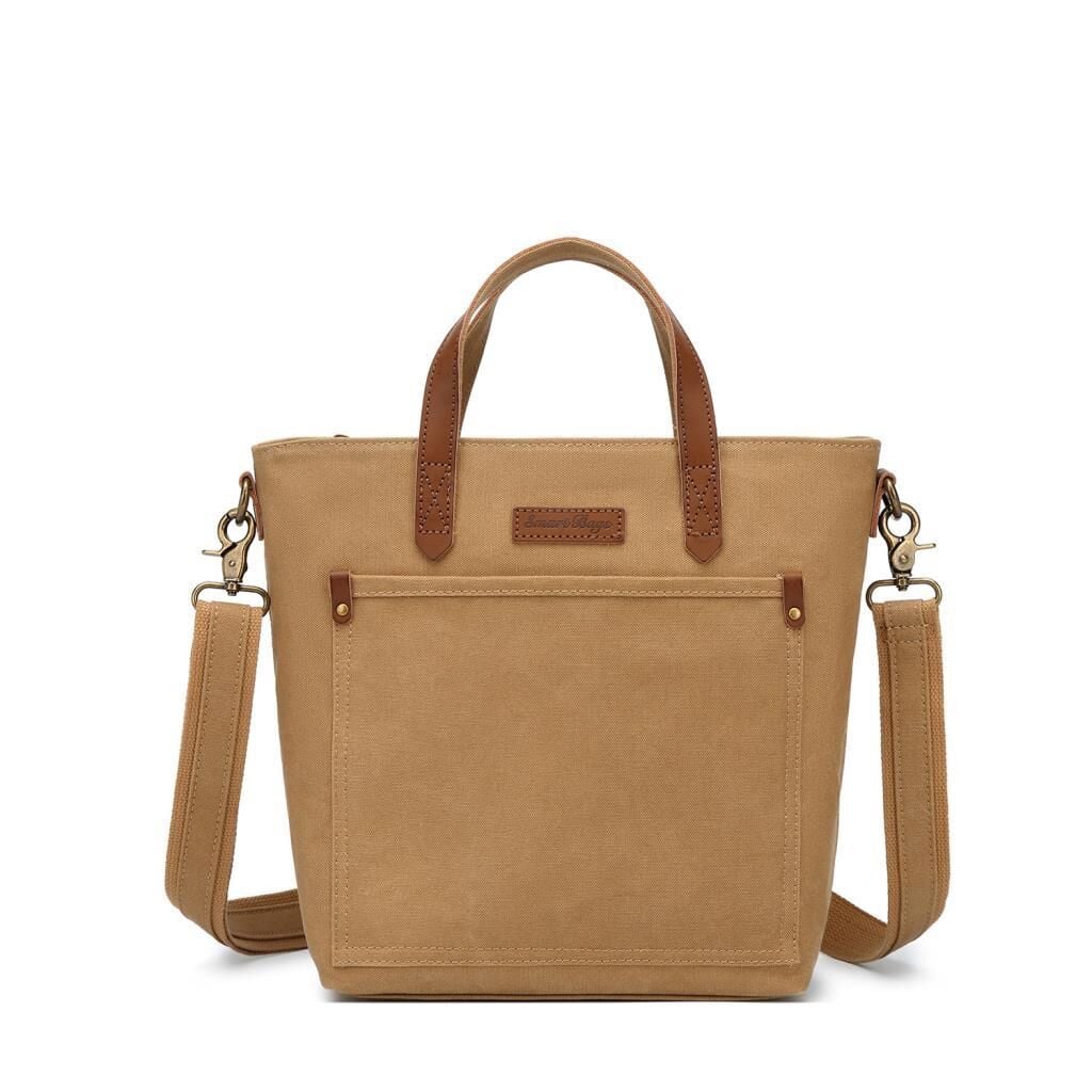 Kanvas Kumaş Kadın Çantası Elden Tutmalı Smart Bags 1328 Camel