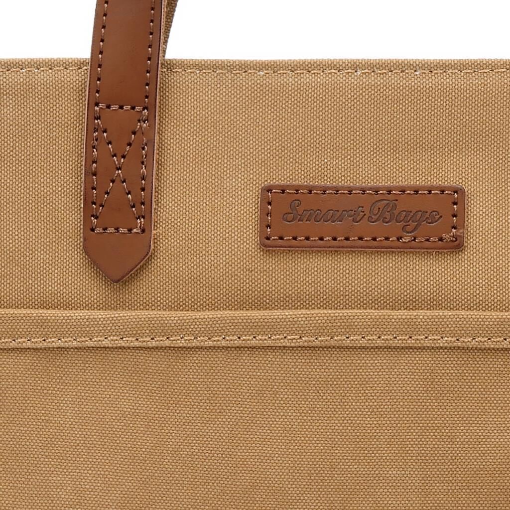 Kanvas Kumaş Kadın Çantası Elden Tutmalı Smart Bags 1328 Camel