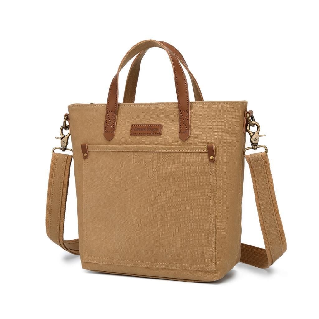Kanvas Kumaş Kadın Çantası Elden Tutmalı Smart Bags 1328 Camel