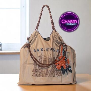Büyük Boy Günlük veya Plaj Hafif Kadın Çanta 21-K Barcelona Bole (Kahve)
