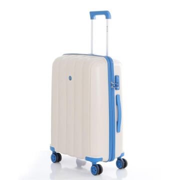 MÇS Orta Boy Kırılmaz Silikon Seyahat Valizi Bavulu V305 Kemik/Saks