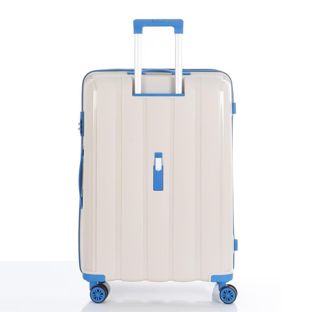 MÇS Orta Boy Kırılmaz Silikon Seyahat Valizi Bavulu V305 Kemik/Saks