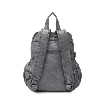 Yıkama Deri Sırt Askılı Kadın Çantası 21-K Barcelona 1902 Gri