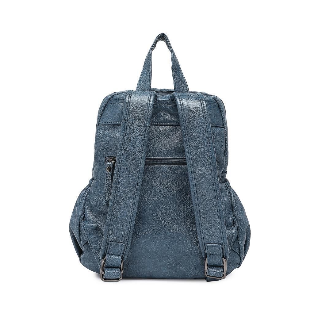 Yıkama Deri Sırt Askılı Kadın Çantası 21-K Barcelona 1902 50 Buz Mavisi