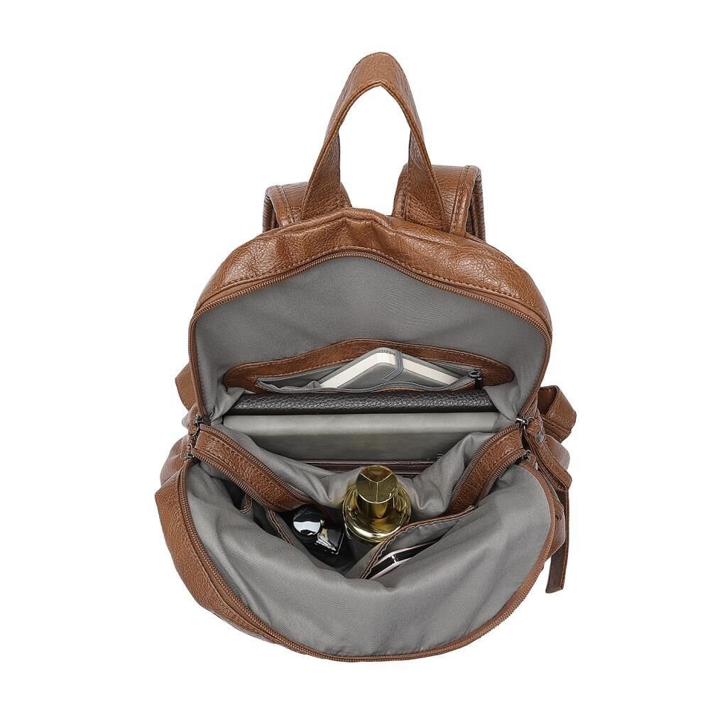 Yıkama Deri Sırt Askılı Kadın Çantası 21-K Barcelona 1902 50 Buz Mavisi