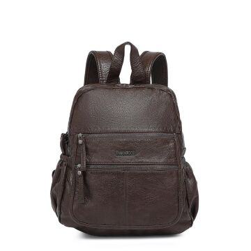 Yıkama Deri Sırt Askılı Kadın Çantası 21-K Barcelona 1902 06 Kahve