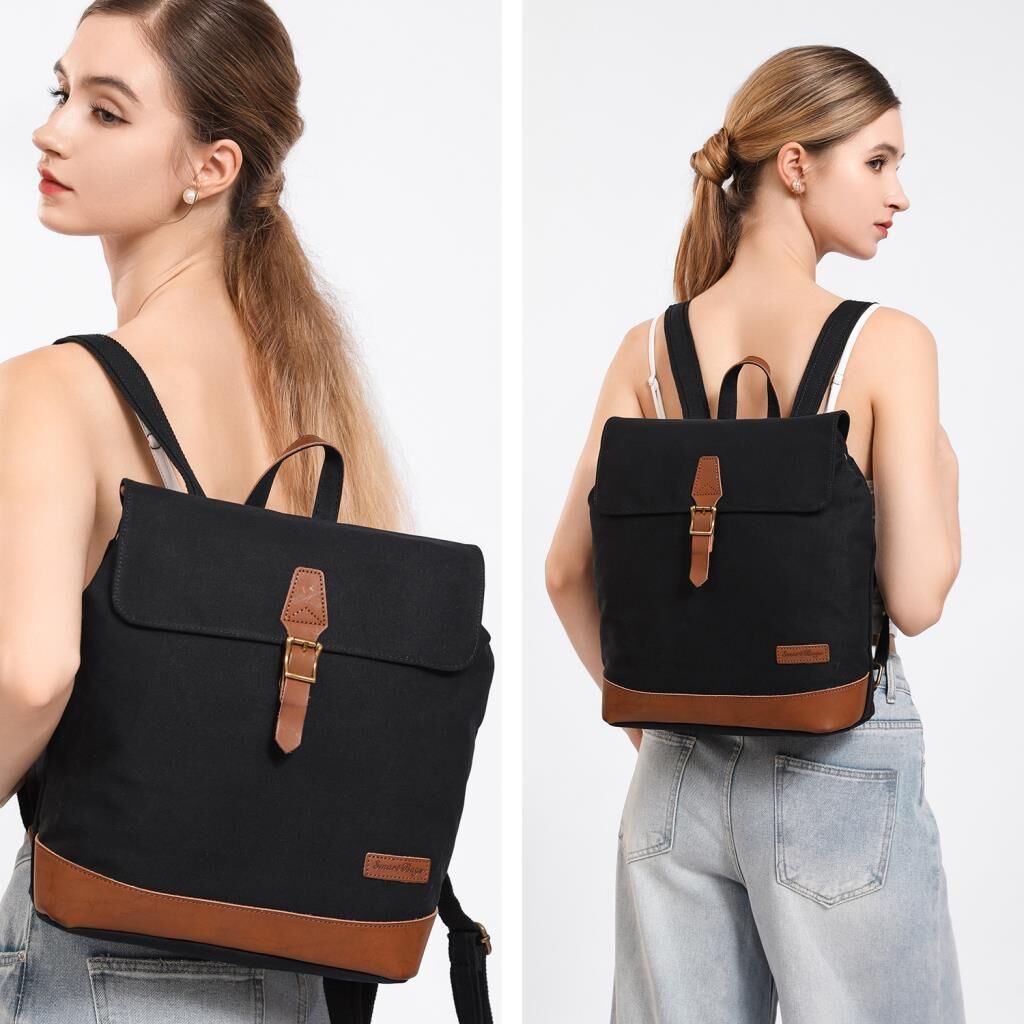 Kanvas Kumaş Kadın Sırt Çantası Smart Bags 1329 Kahve