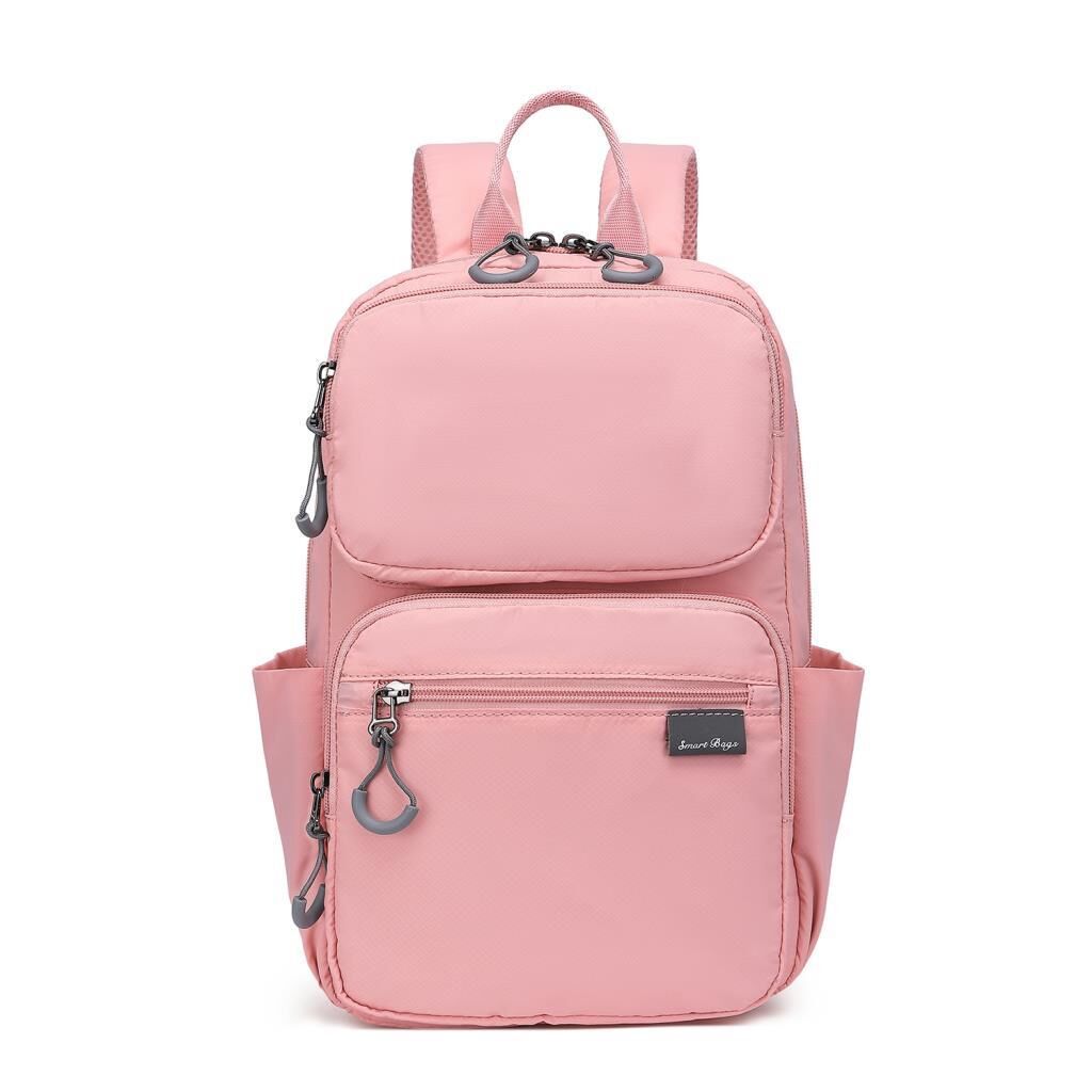Smart Bags Ekstra Hafif Kumaş Uniseks Sırt Çantası 3142 Pudra
