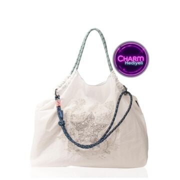 Orta Boy Günlük veya Plaj için Kadın Çantası 21-K Barcelona Beyaz