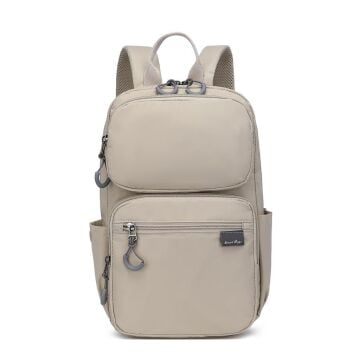 Smart Bags Ekstra Hafif Kumaş Uniseks Sırt Çantası 3142 Bej