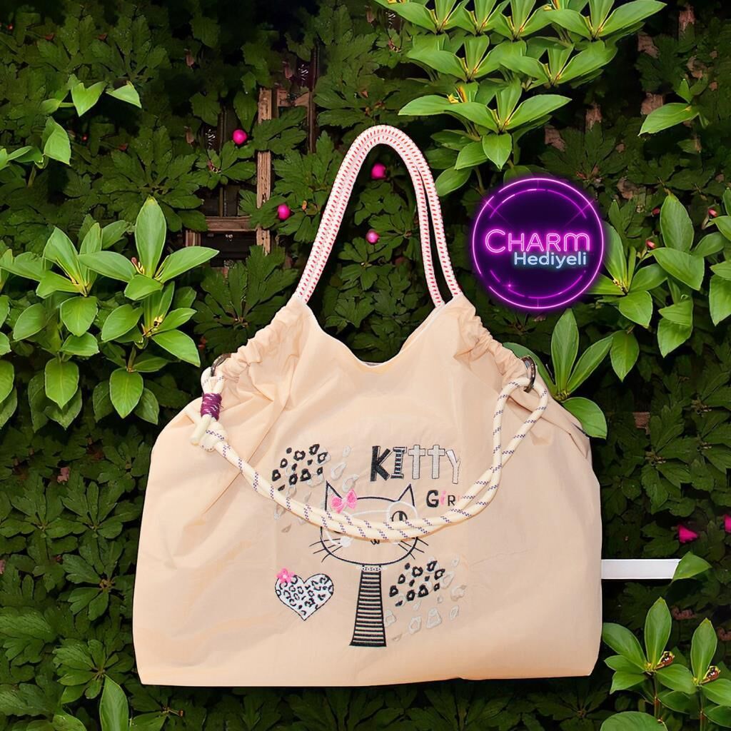 Orta Boy Günlük veya Plaj için Kadın Çantası 21-K Barcelona Bej