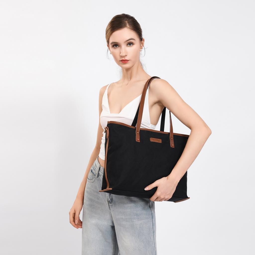 Kanvas Kumaş Kadın Omuz Çantası Smart Bags 1330 Siyah