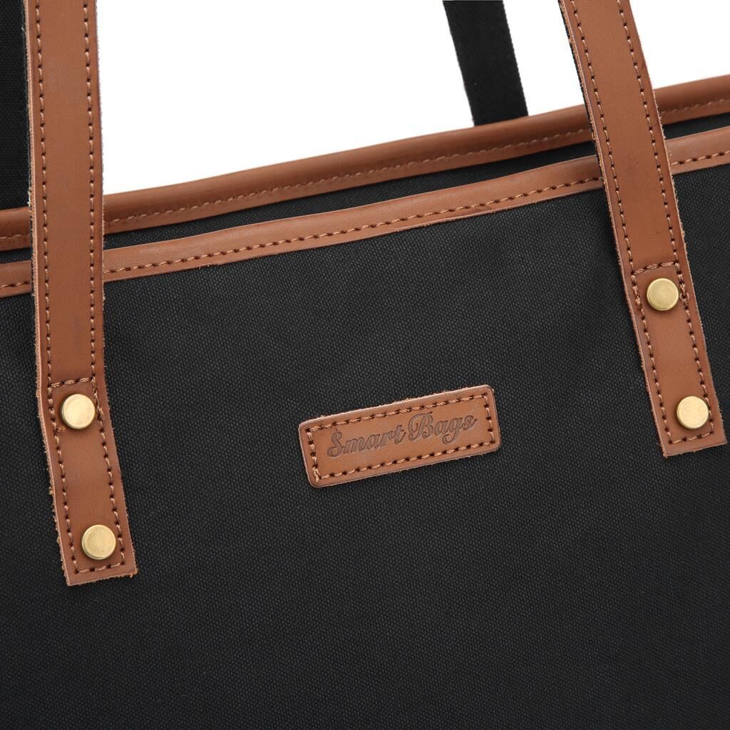 Kanvas Kumaş Kadın Omuz Çantası Smart Bags 1330 Siyah