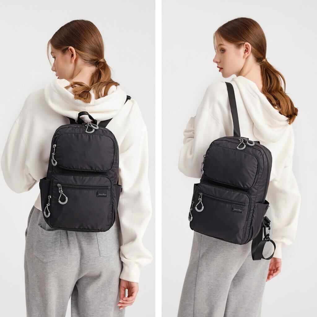 Smart Bags Ekstra Hafif Kumaş Uniseks Sırt Çantası 3142 01 Siyah