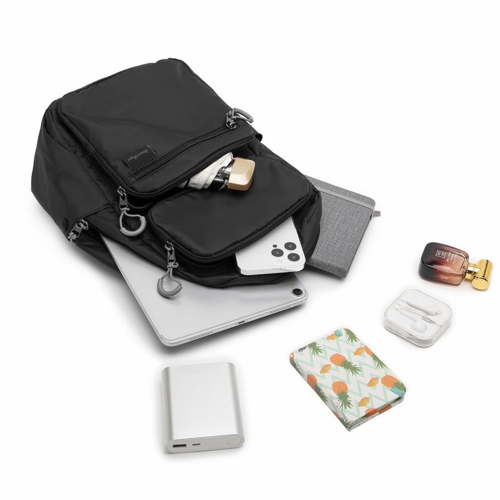 Smart Bags Ekstra Hafif Kumaş Uniseks Sırt Çantası 3142 01 Siyah