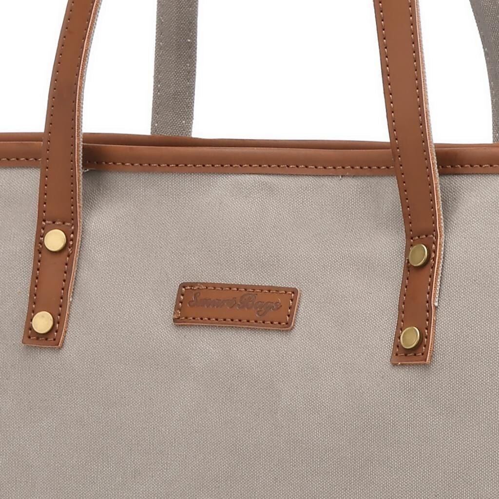 Kanvas Kumaş Kadın Omuz Çantası Smart Bags 1330 Gri