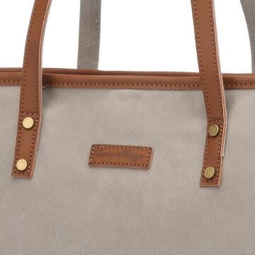 Kanvas Kumaş Kadın Omuz Çantası Smart Bags 1330 Gri