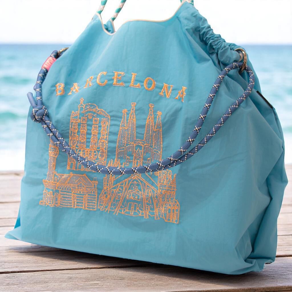 Orta Boy Günlük veya Plaj için Kadın Çantası 21-K Barcelona Turkuaz