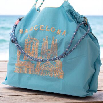 Orta Boy Günlük veya Plaj için Kadın Çantası 21-K Barcelona Turkuaz