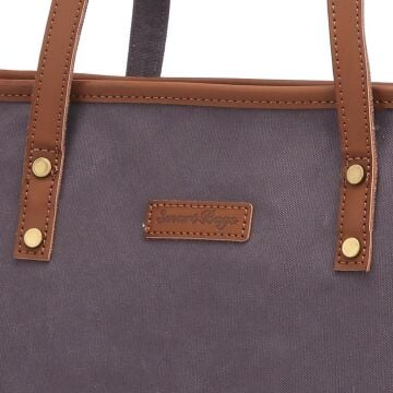 Kanvas Kumaş Kadın Omuz Çantası Smart Bags 1330 Kahve