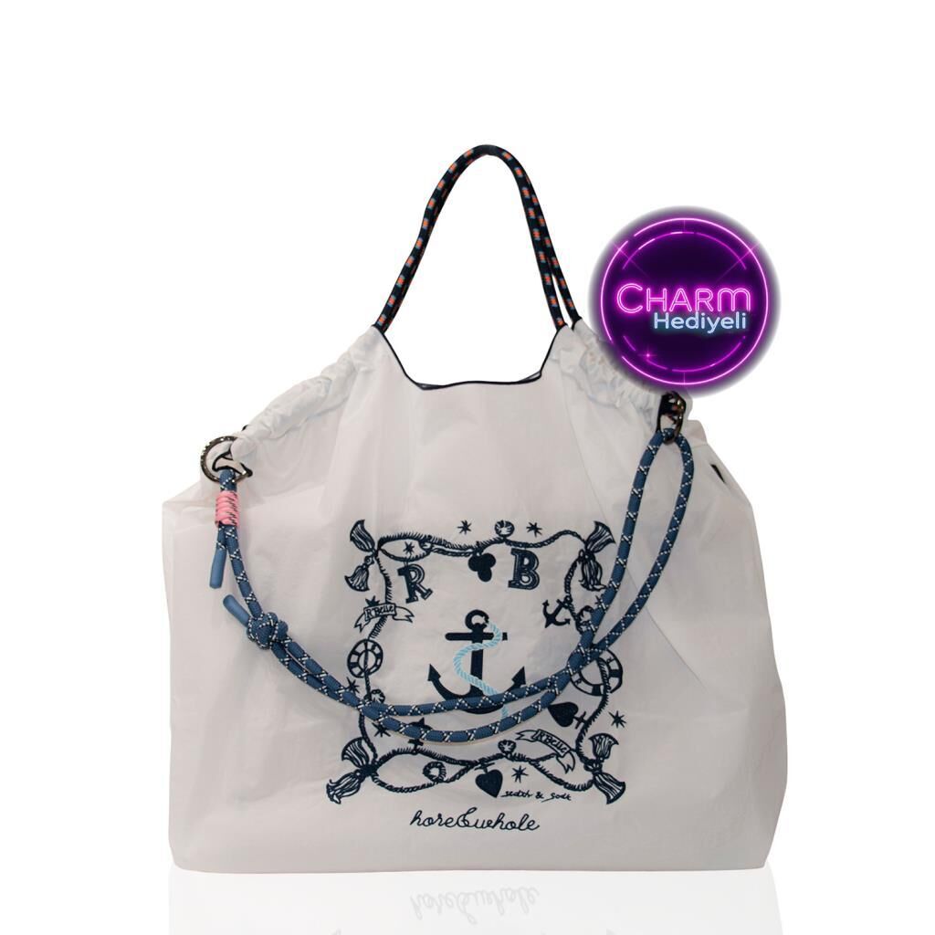 Orta Boy Günlük veya Plaj için Kadın Çantası 21-K Barcelona Manzara