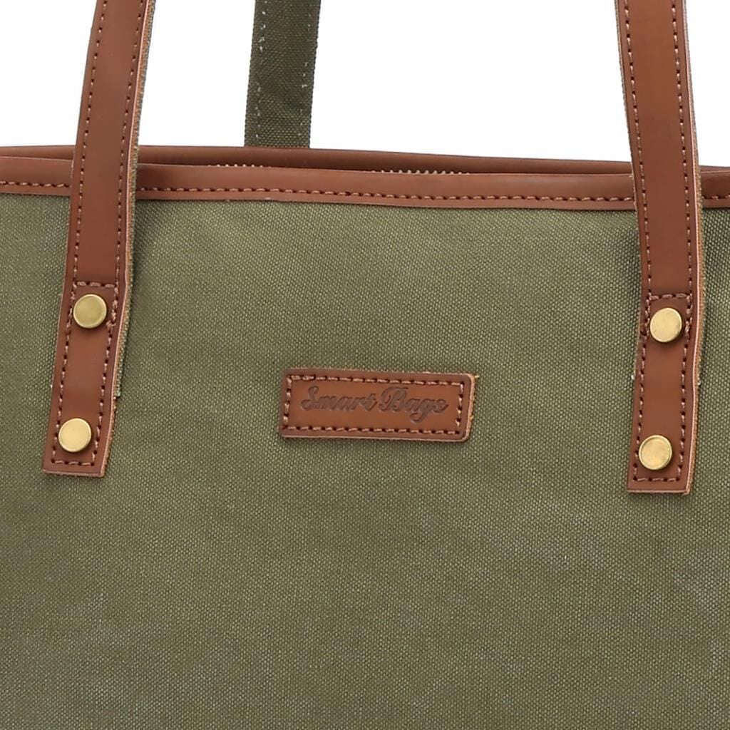 Kanvas Kumaş Kadın Omuz Çantası Smart Bags 1330 Haki