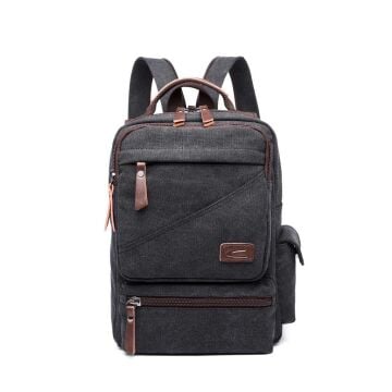 C-Active Kanvas Kumaş Orta Boy Sırt Çantası 1261 Siyah