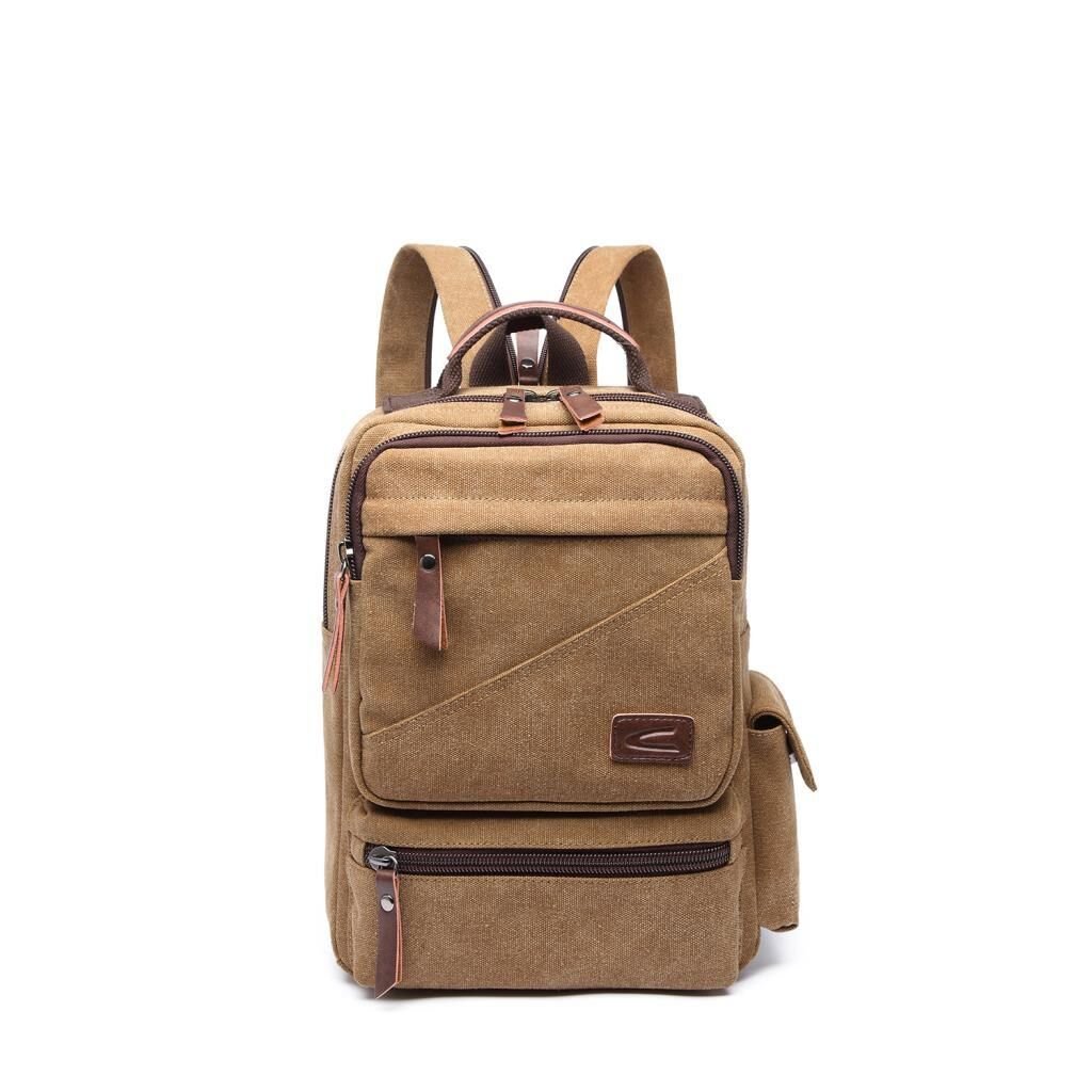 C-Active Kanvas Kumaş Orta Boy Sırt Çantası 1261 A.Kahve