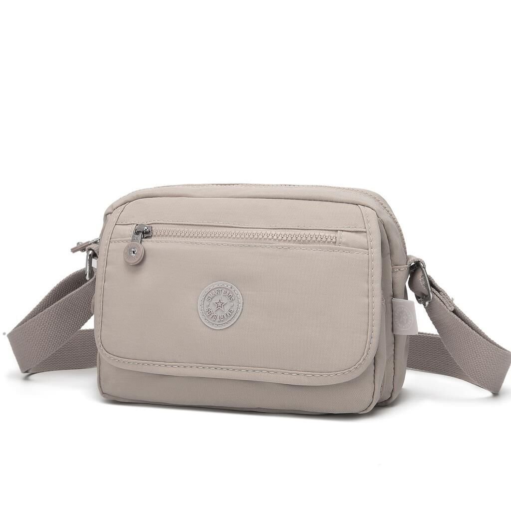 Smart Bags Postacı Kadın Çantası Krinkıl Kumaş 3166 Bej