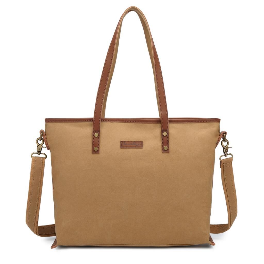 Kanvas Kumaş Kadın Omuz Çantası Smart Bags 1330 Camel