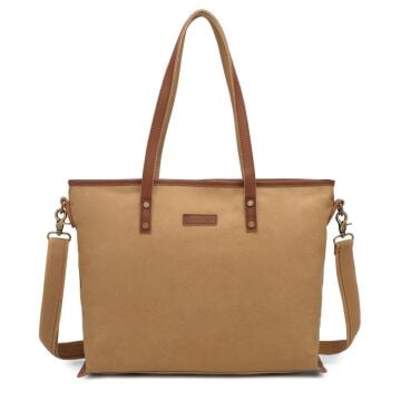 Kanvas Kumaş Kadın Omuz Çantası Smart Bags 1330 Camel