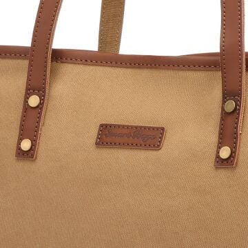 Kanvas Kumaş Kadın Omuz Çantası Smart Bags 1330 Camel