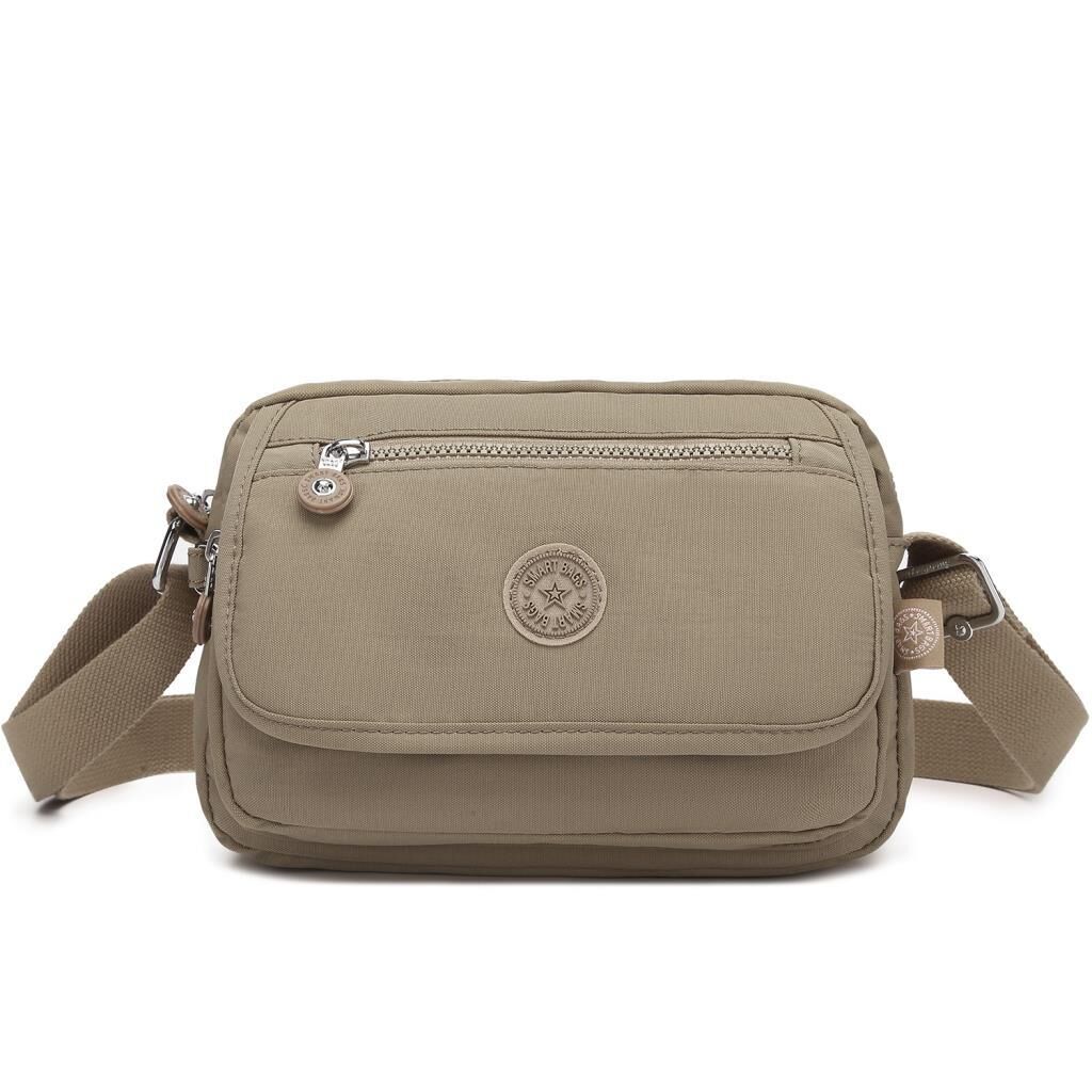 Smart Bags Postacı Kadın Çantası Krinkıl Kumaş 3166 Camel