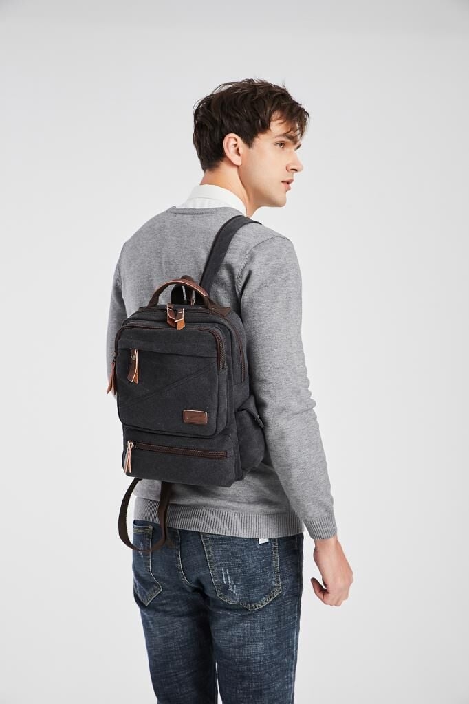 C-Active Kanvas Kumaş Orta Boy Sırt Çantası 1261 Gri