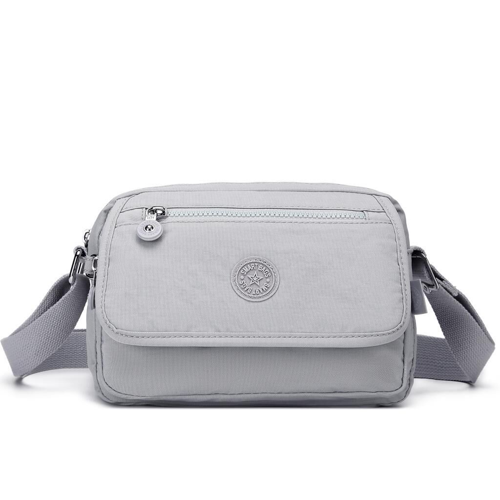 Smart Bags Postacı Kadın Çantası Krinkıl Kumaş 3166 11 A.Gri