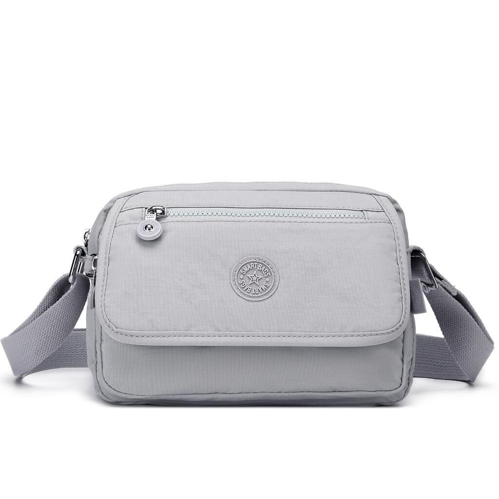 Smart Bags Postacı Kadın Çantası Krinkıl Kumaş 3166 11 A.Gri