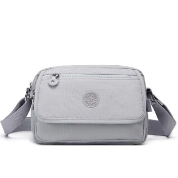 Smart Bags Postacı Kadın Çantası Krinkıl Kumaş 3166 11 A.Gri