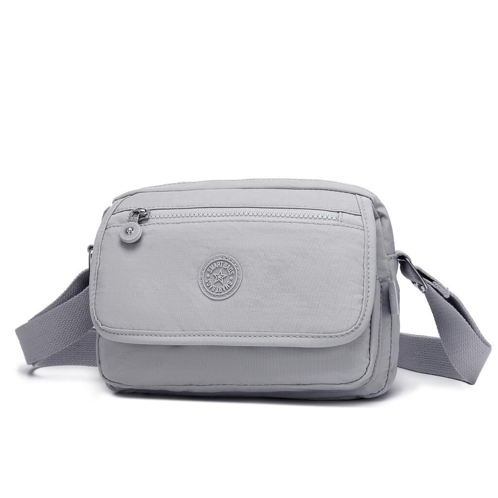 Smart Bags Postacı Kadın Çantası Krinkıl Kumaş 3166 11 A.Gri