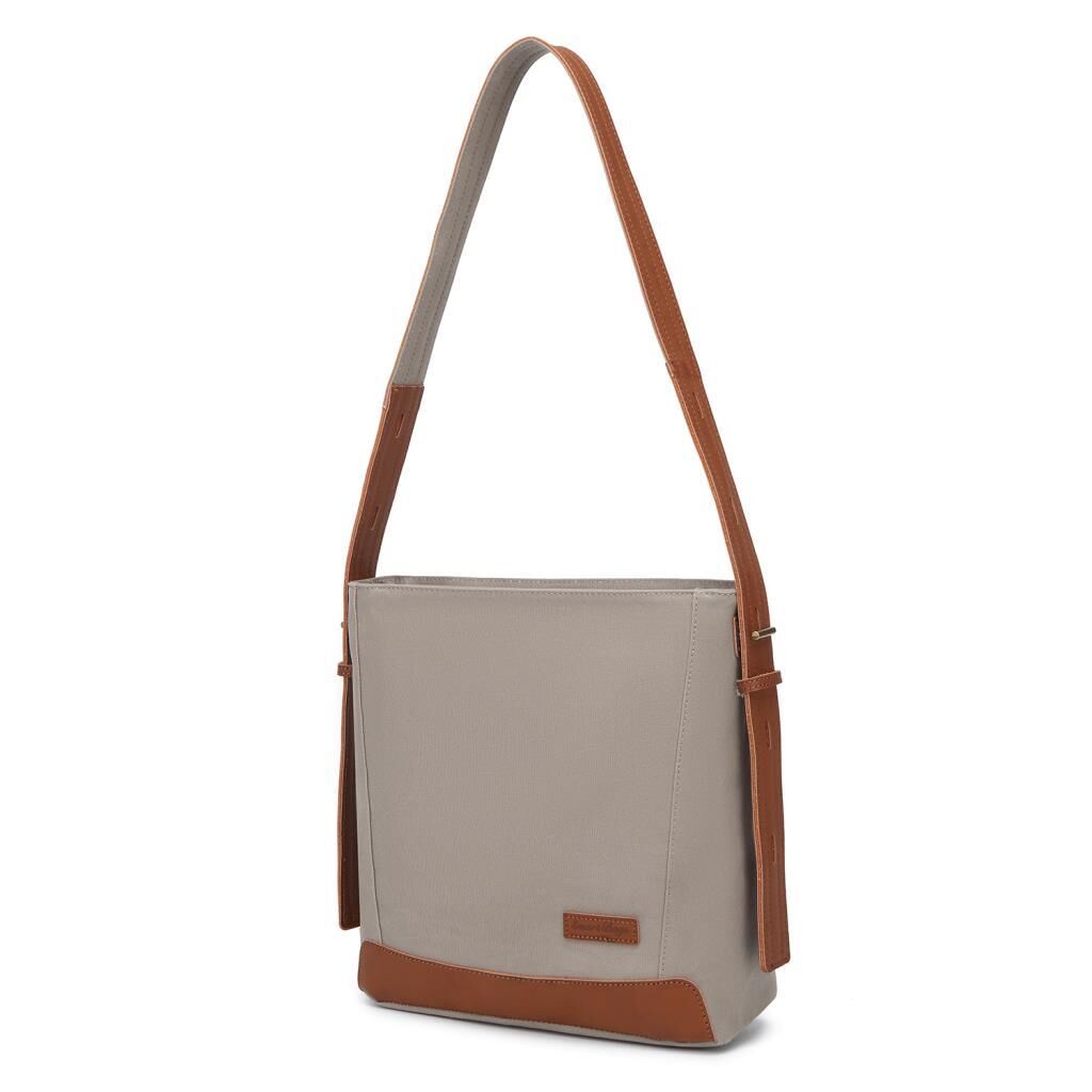 Kanvas Kumaş Kadın Omuz Çantası Smart Bags 1331 Gri