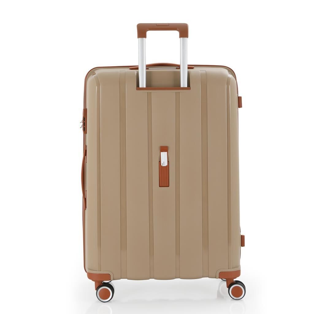MÇS 3lü Set Kırılmaz Silikon Seyahat Valizi Bavulu V305 Şampanya/Kahve