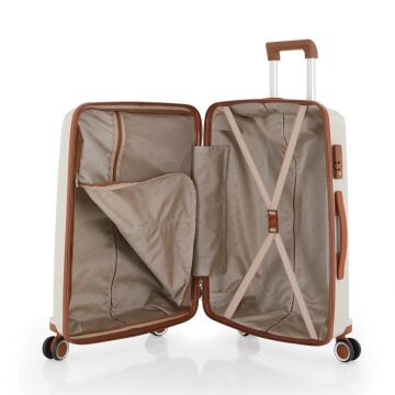 Mçs Valiz 3lü Set Kırılmaz PP Silikon Kemik/Kahverengi