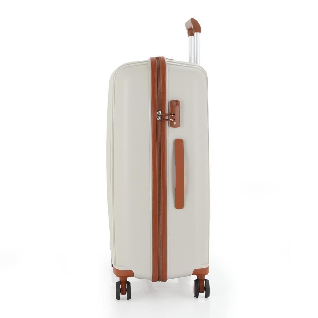 MÇS 3lü Set Kırılmaz Silikon Seyahat Valizi Bavulu V305 Kemik Kahve