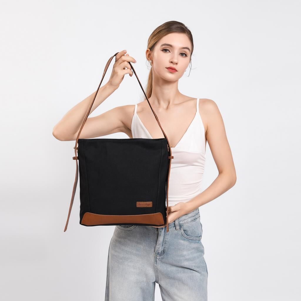 Kanvas Kumaş Kadın Omuz Çantası Smart Bags 1331 Bej